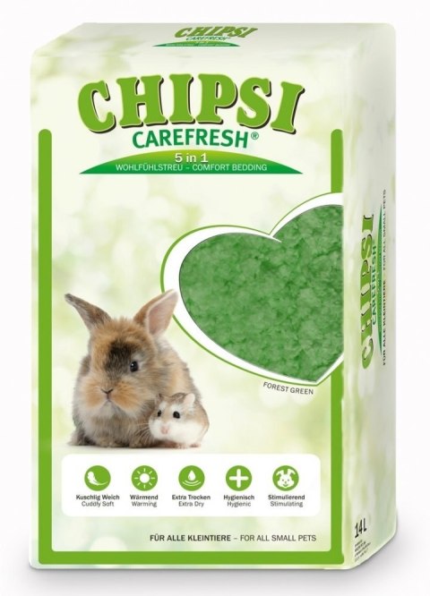 CAREFRESH Forest Green 14 l bezpyłowa ściółka z włókien celulozy dla małych zwierząt