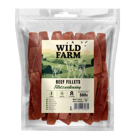 WILD FARM Przysmaki Naturalne Filety Dla Psa Wołowina 500G