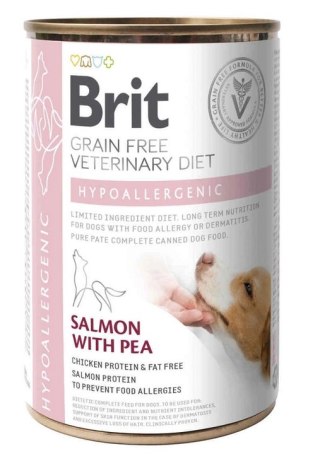 Brit Grain Free Veterinary Diet Dog Hypoallergenic Łosoś Z Groszkiem 400g
